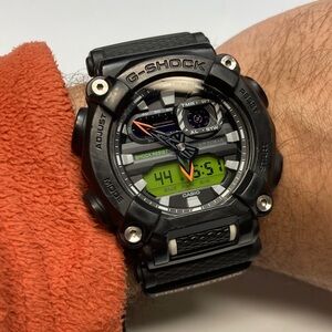 Casio Gshock GA-900E, working battery, reflective strap, black yellow